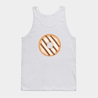 White Donut and Chocolate Stripes Tank Top